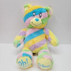 Build A Bear Dr. Seuss "Oh The Places You’ll Go!" Rainbow Striped BAB Plush 16"